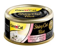 Gimcat Shiny Cat wet food for adult cats with chicken and shrimp flavor 70