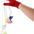 Flamingo toy for cats flappy with colorful mice