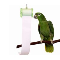 Happy pet carrier with paper roll for birdcage.
