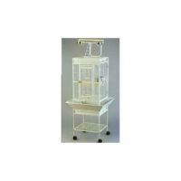 Cage for all kinds of birds, a modern design bird cage in white, 164.5 x 46 x 46 cm.