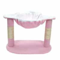 Chicos cat scratcher with a modern design, in pink color.
