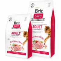 Brit Care dry cat food with chicken and turkey flavor, 7 kg.