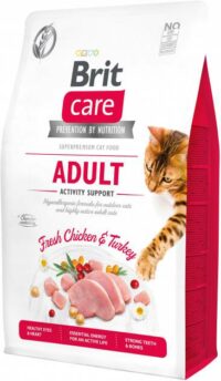 Brit Care dry cat food with chicken and turkey flavor, 2 kg.